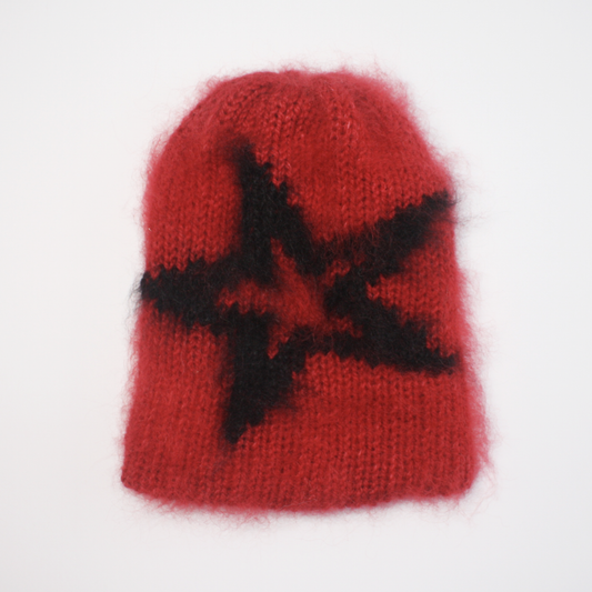 Red and Black Star Beanie