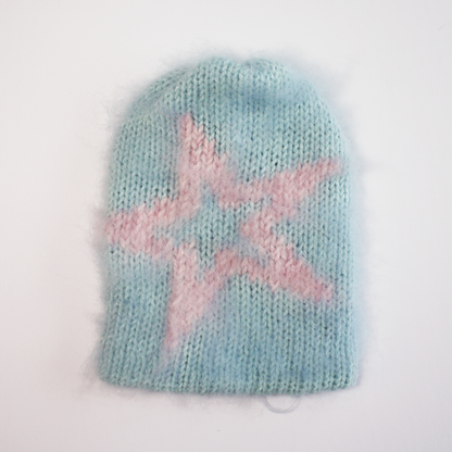 Blue and Pink Star Beanie