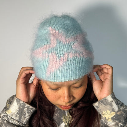 Blue and Pink Star Beanie